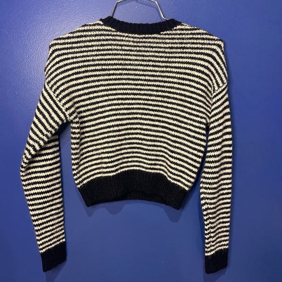 Black and White Striped Women's Sweater - Picture 2 of 2